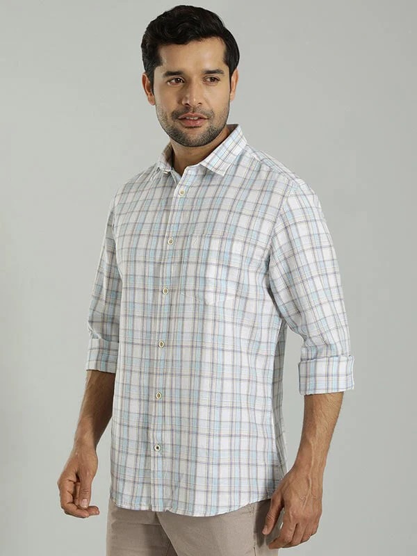 Indian Terrain Men's Regular Fit Full Sleeve Checkered Multicolor Shirt
